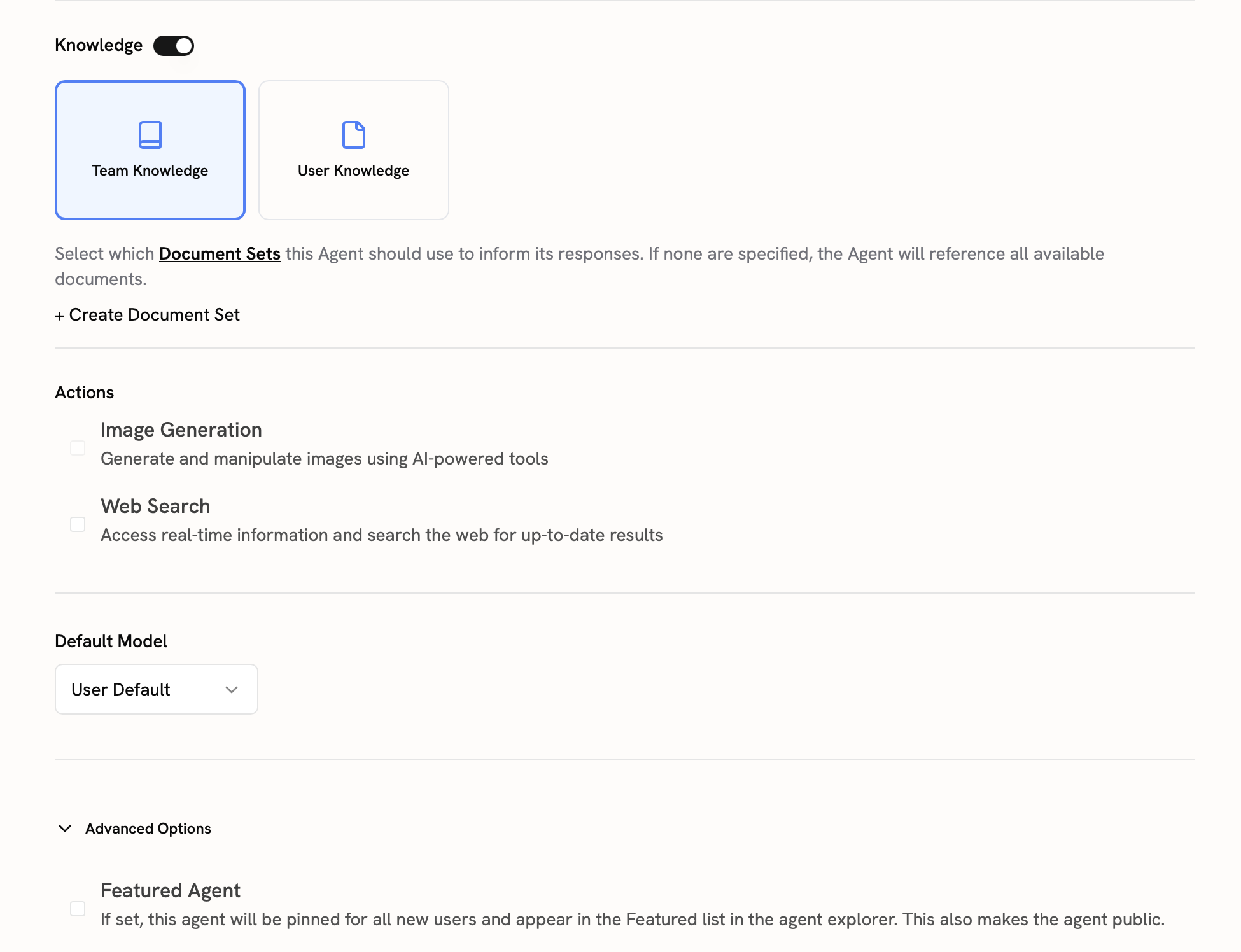 Sigma Agent Configuration page