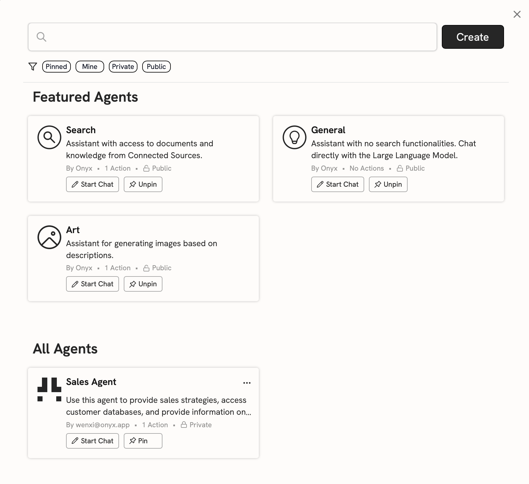 Sigma Explore Agents page