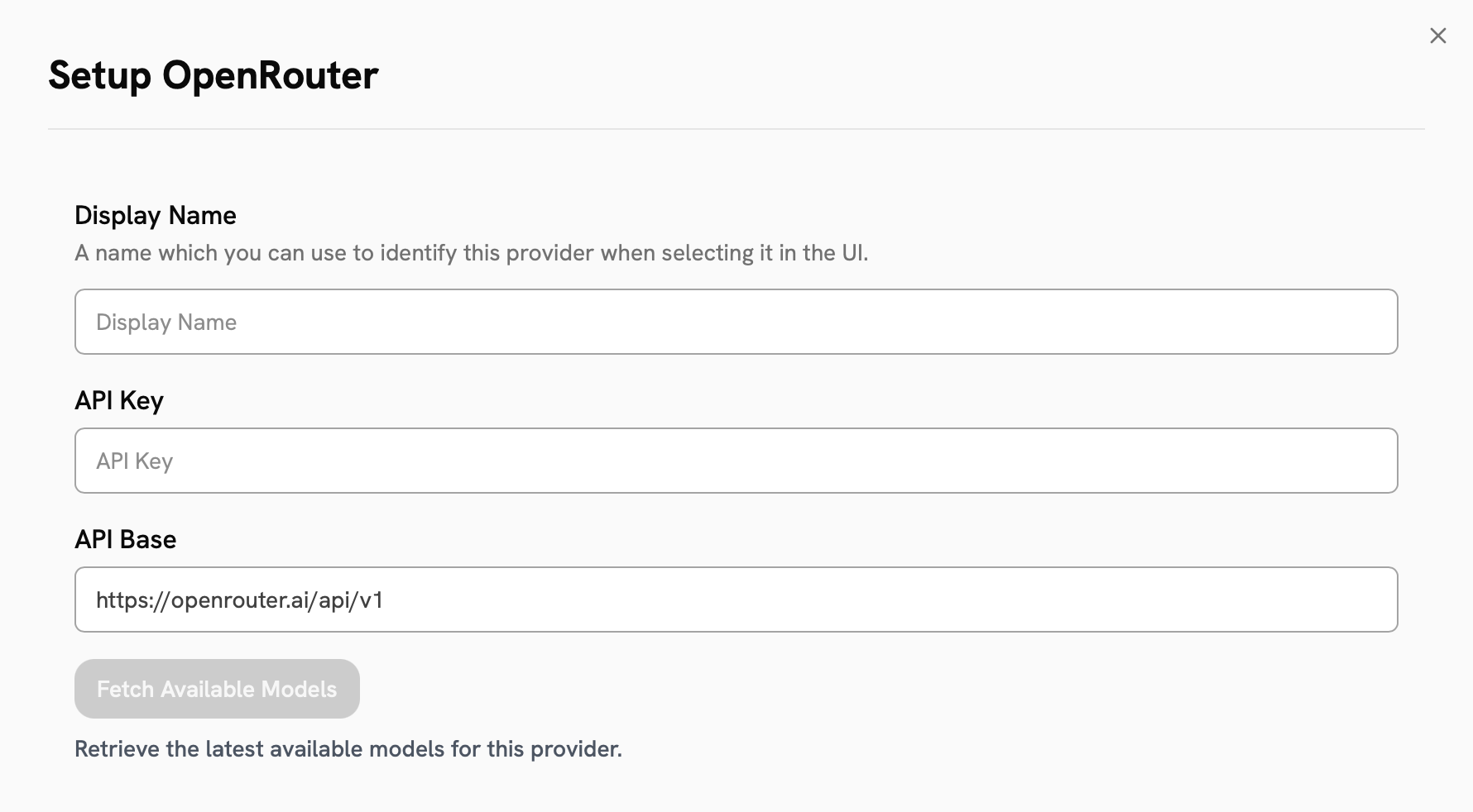 OpenRouter Provider Configuration