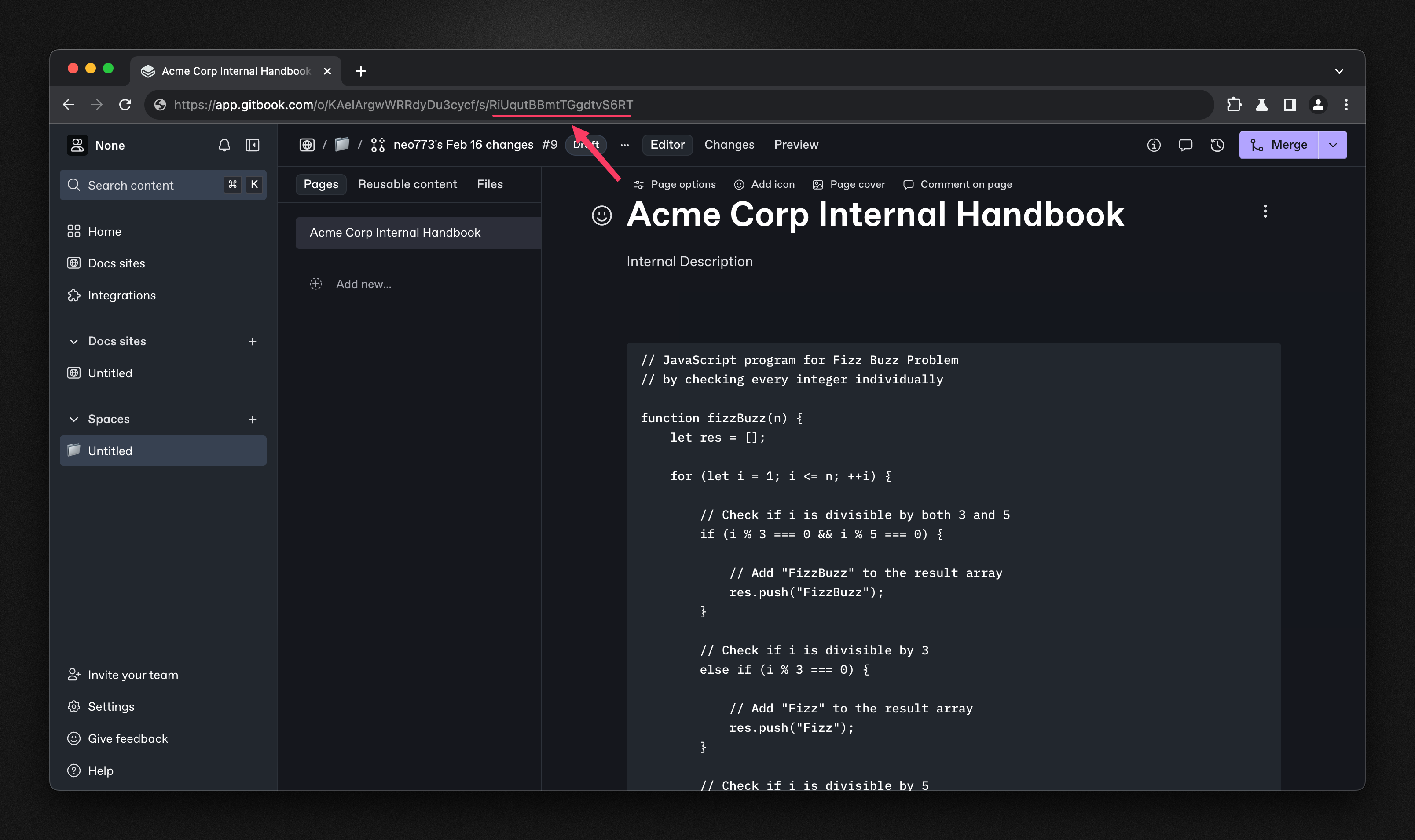 GitBook Space Configuration