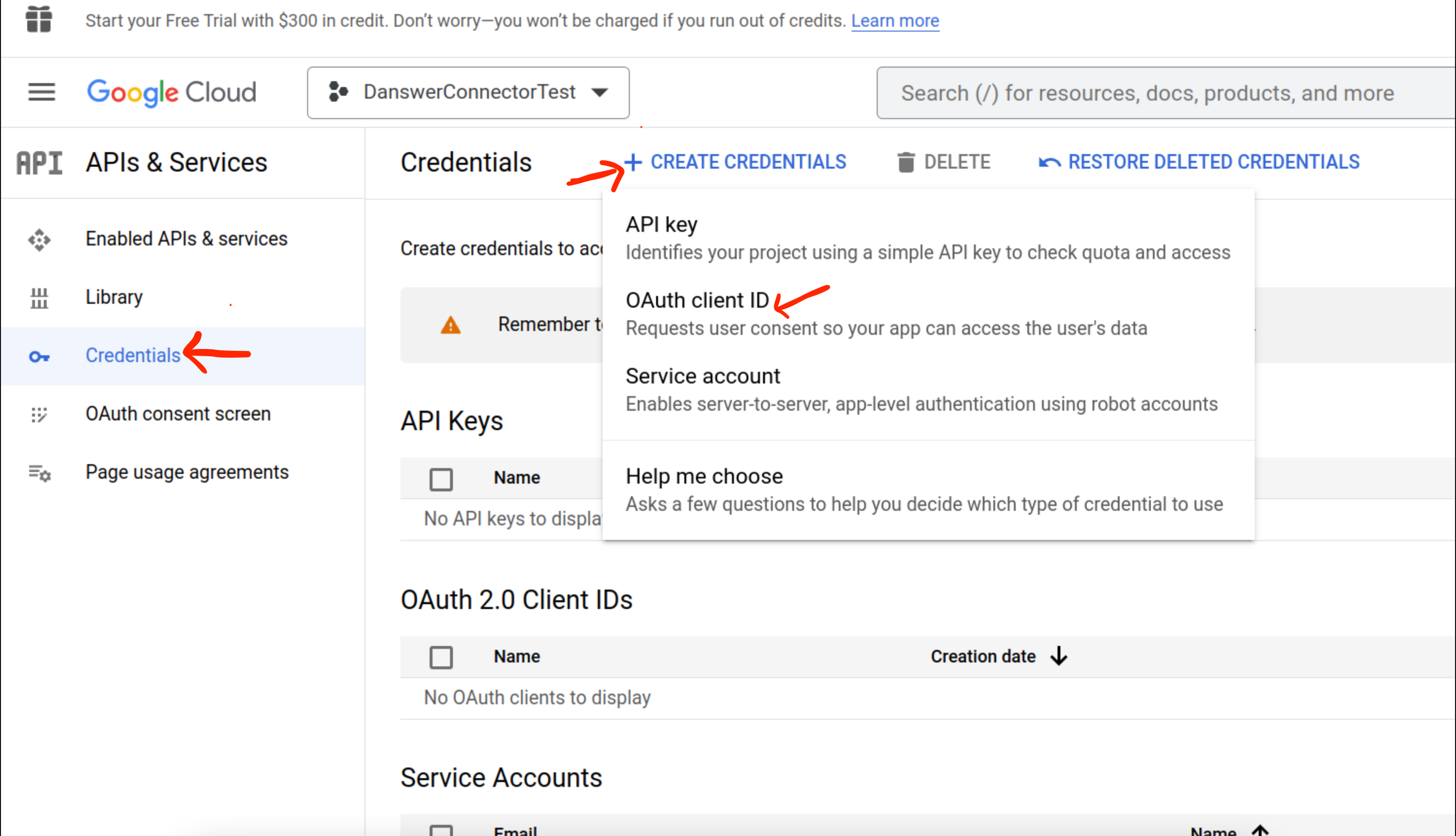 Creating OAuth client ID in Google Cloud Console for Gmail