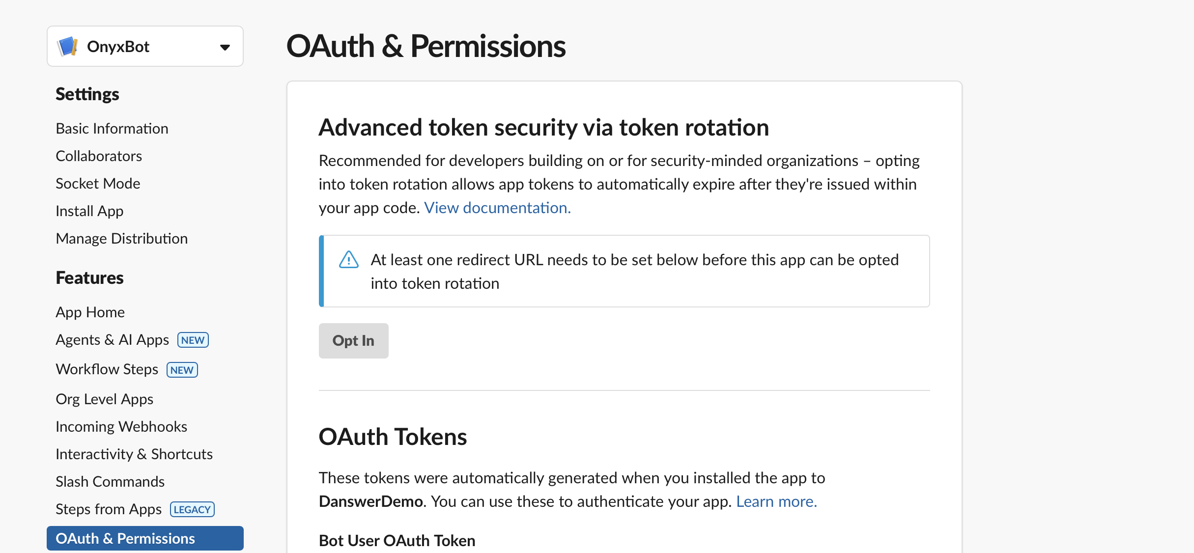 Sigma Slack Bot Bot Token